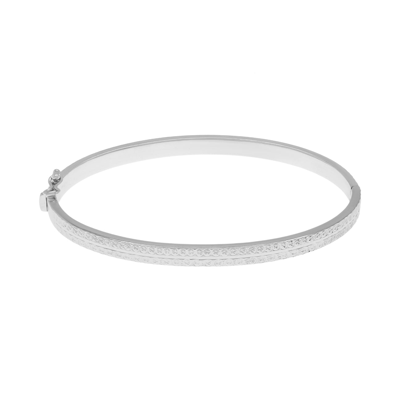 Exclusive 18K White Gold Bangle — Side View