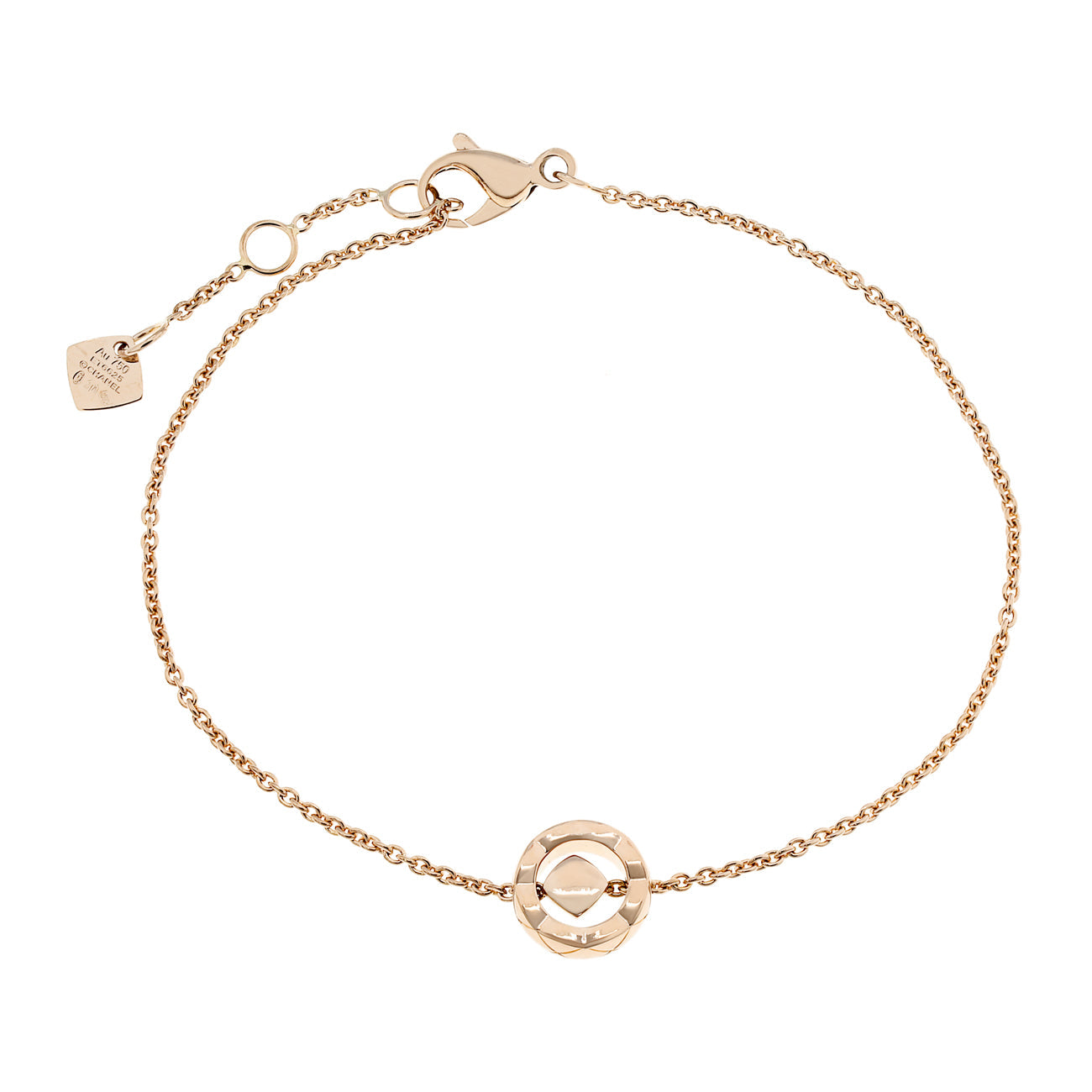 Exclusive Chanel 18K Beige Gold Diamond Coco Bracelet — Side View
