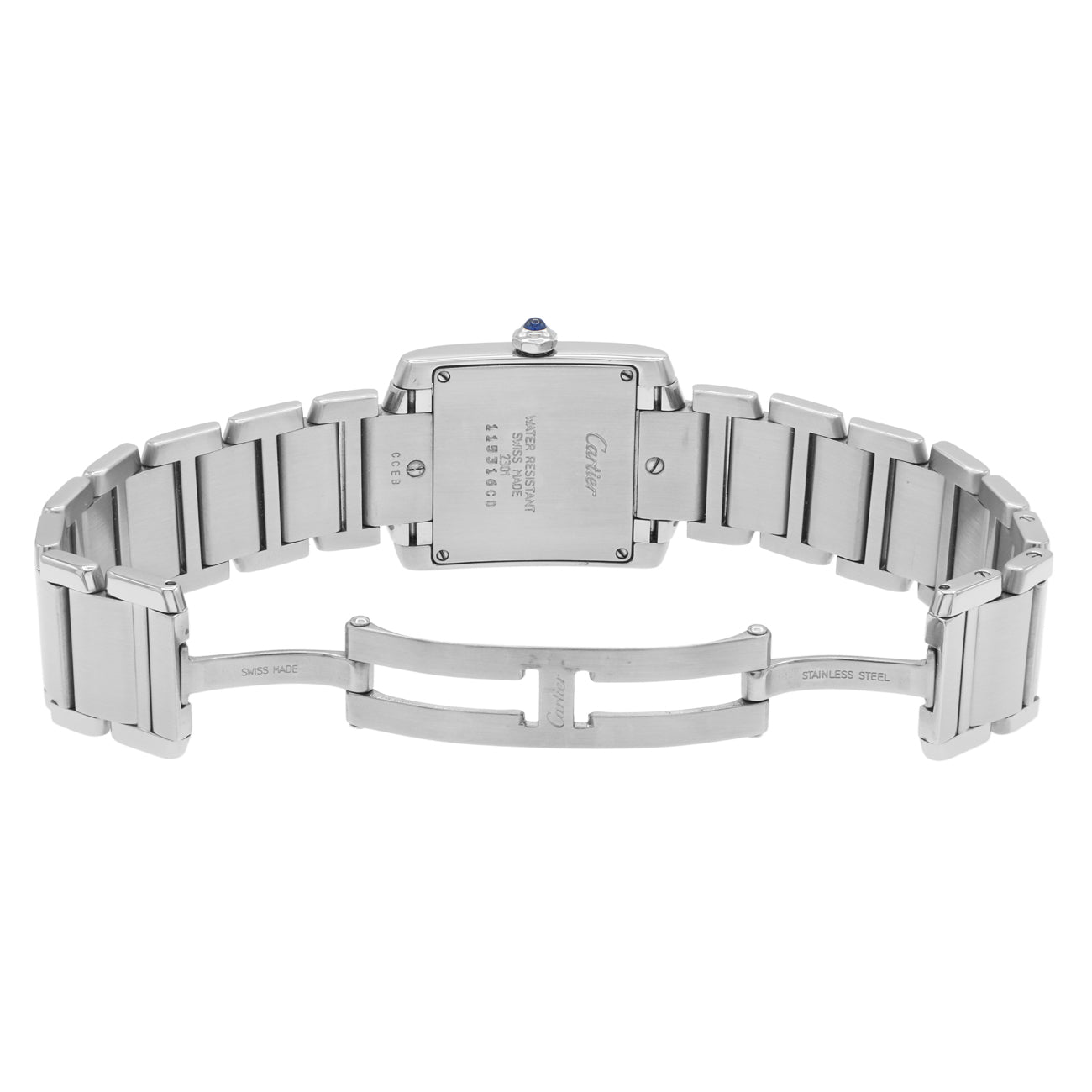 Exclusive Cartier Stainless Steel Tank Francaise 2301 — Top View