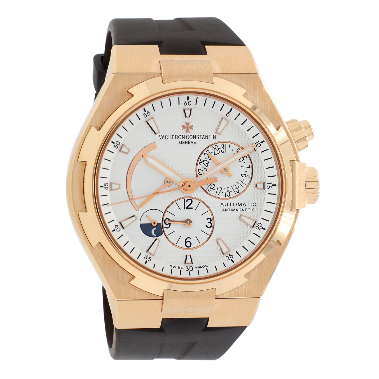 Exclusive Vacheron Constantin 18K Rose Gold Overseas Dual Time 47450/000r-9404 — Front View