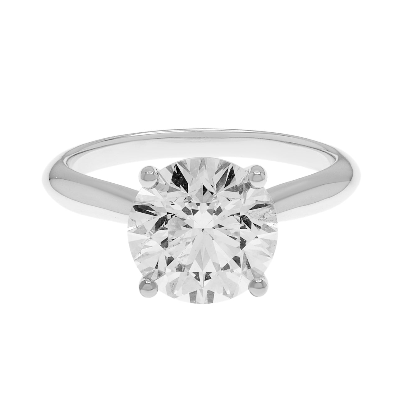 Exclusive 18K White Gold 2.55 Carat Diamond Solitaire Ring — 4 — Front View