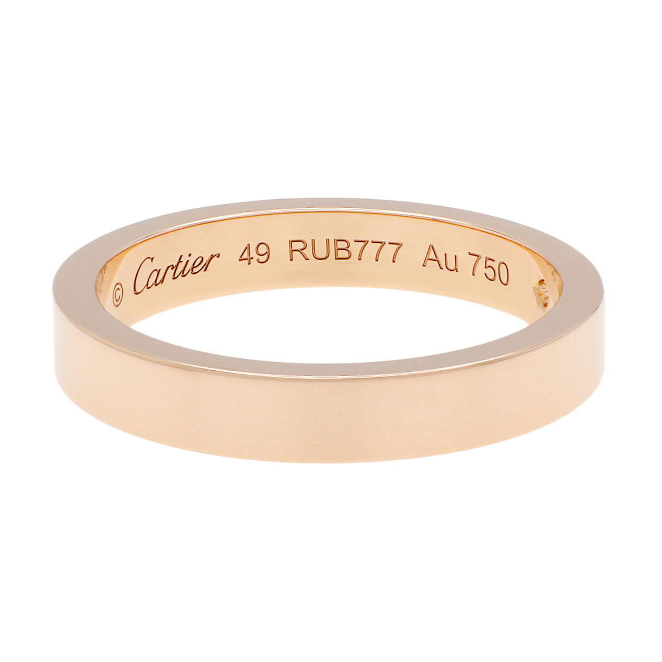Exclusive Cartier 18K Rose Gold Diamond C de Cartier Wedding Band Ring — Side View
