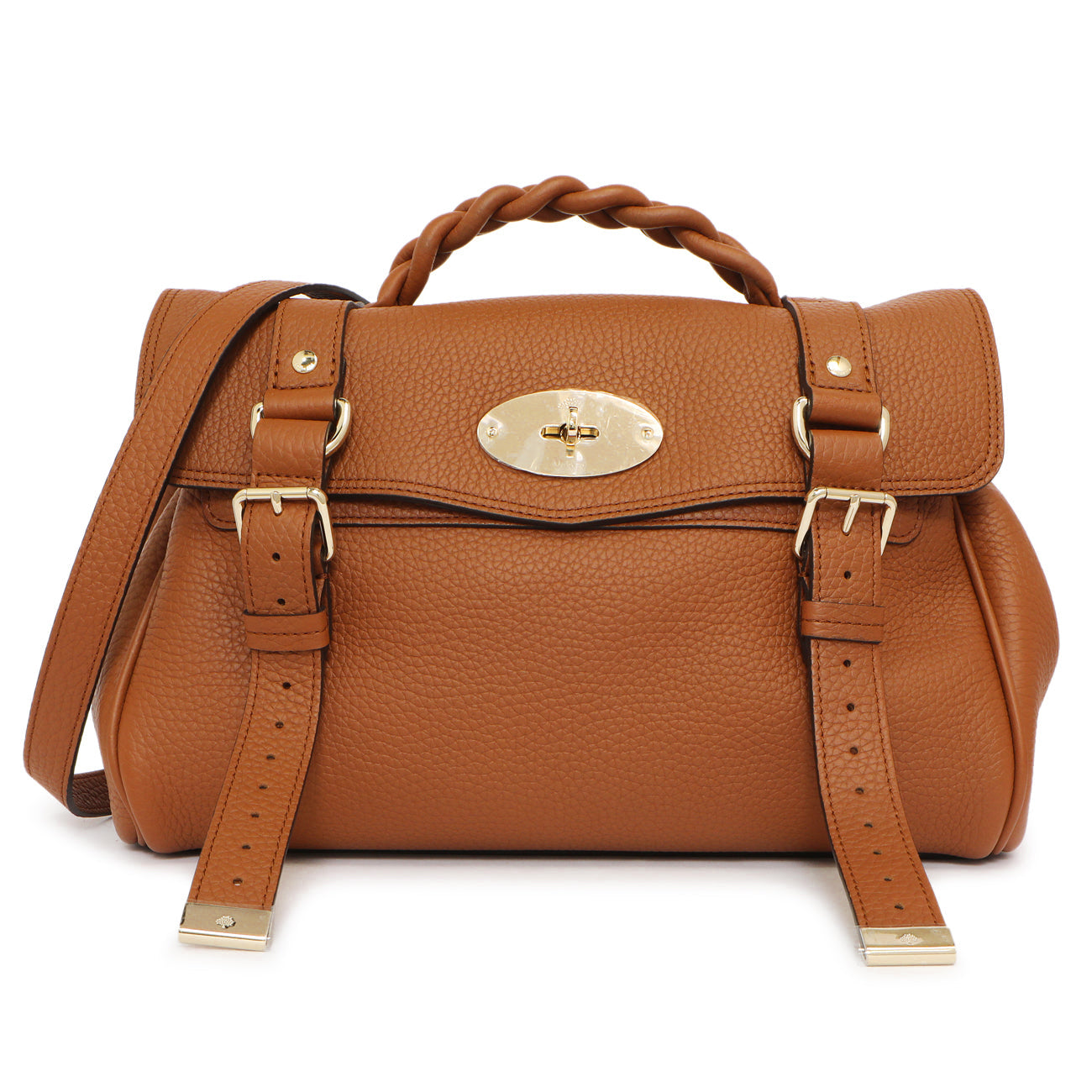 Exclusive Mulberry Chestnut Grained Calfskin Medium Alexa — Front View