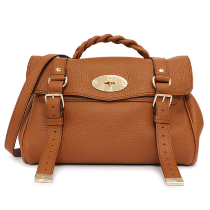 Exclusive Mulberry Chestnut Grained Calfskin Medium Alexa — Front View