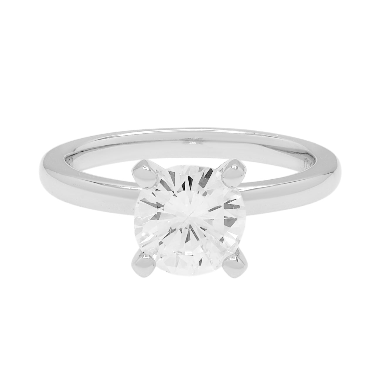 Exclusive Platinum 0.95 Carat Diamond Solitaire Ring — 3.5 — Front View