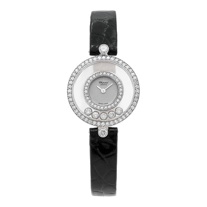 Exclusive Chopard 18K White Gold Happy Diamonds 20/3957 — Front View