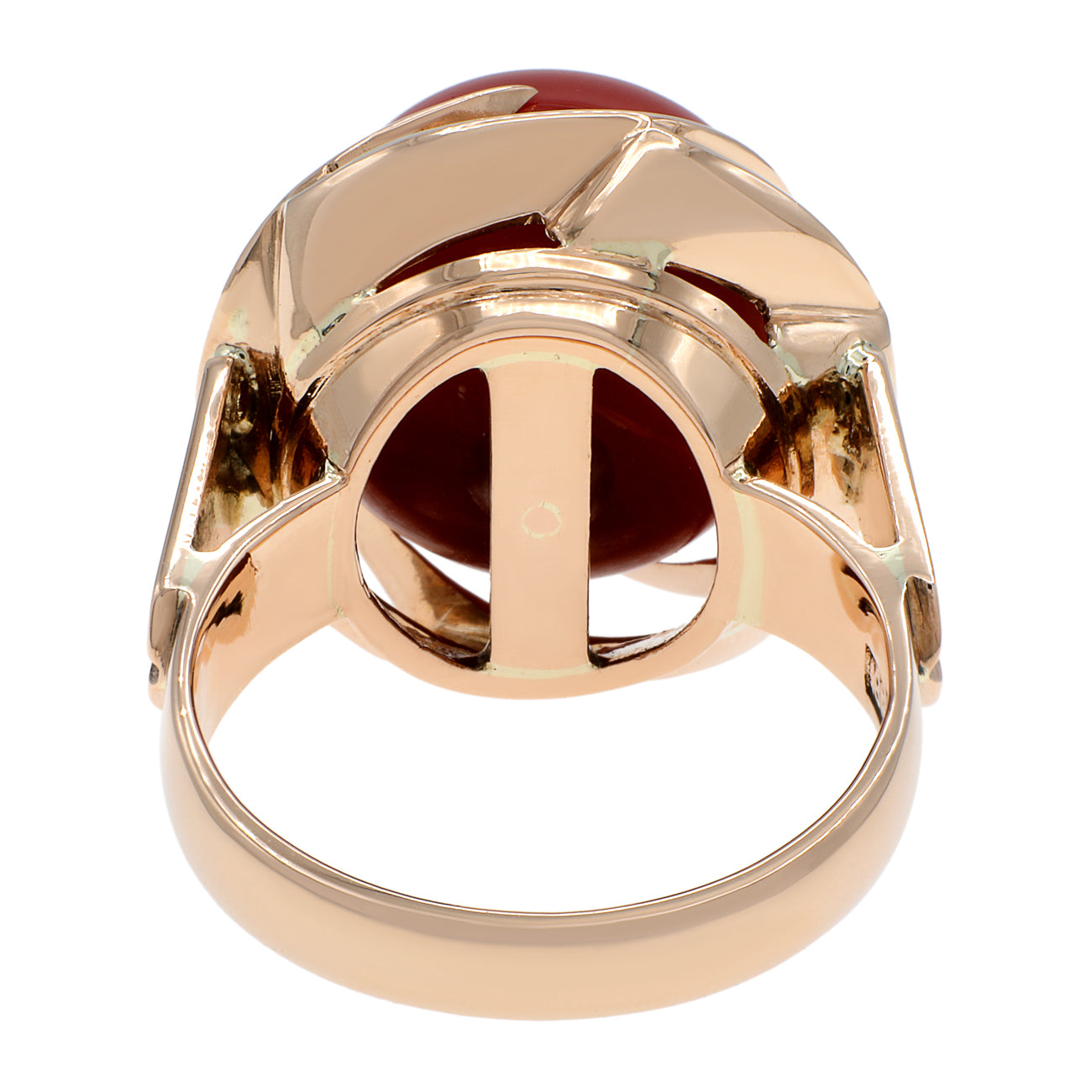 Exclusive 14K Rose Gold Coral Ring — 4.5 — Back View