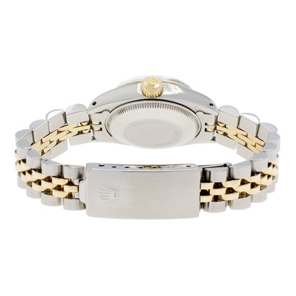 Exclusive Rolex Stainless Steel 18K Yellow Gold Oyster Perpetual Lady Date 6917 — Side View