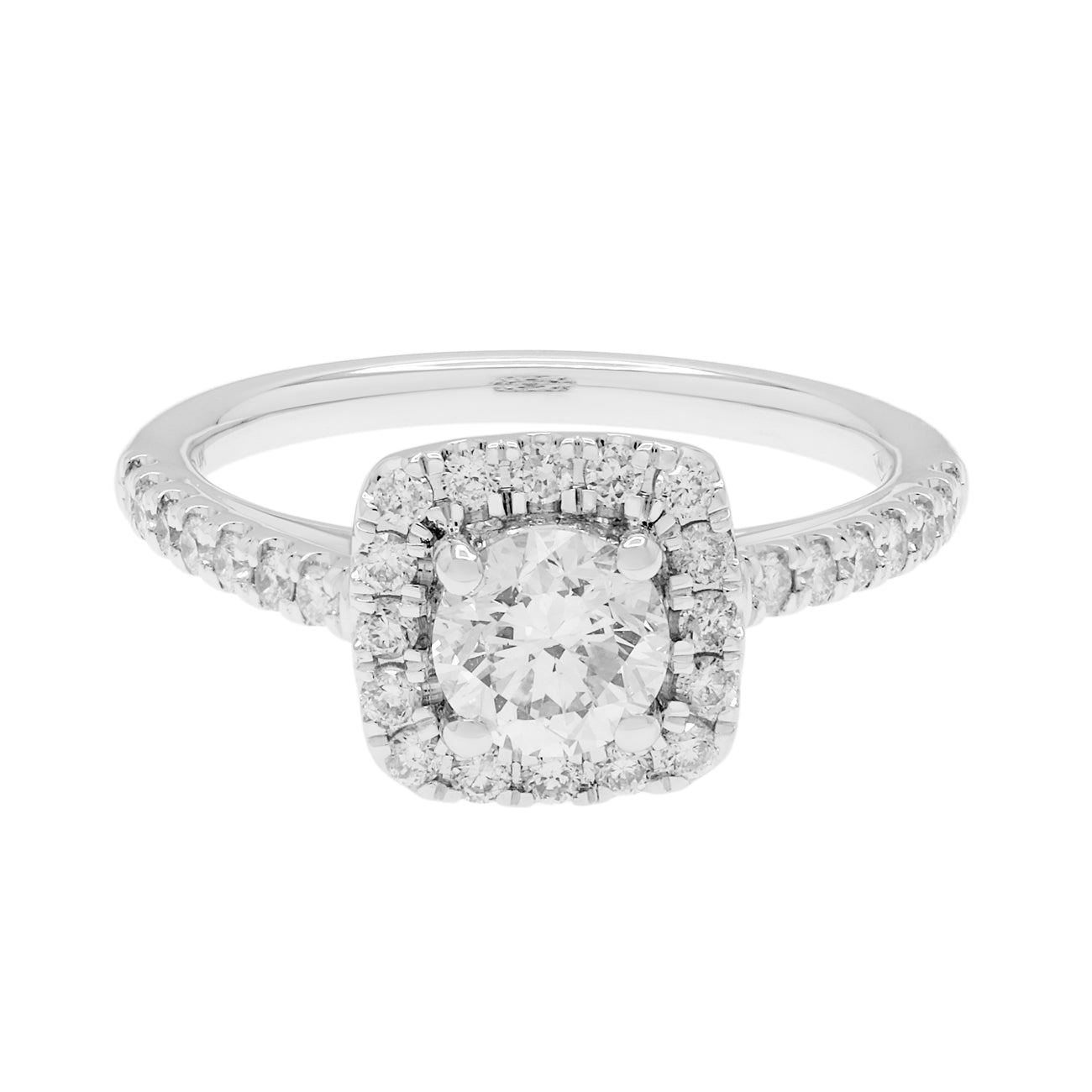 Exclusive 14K White Gold 1.01 Carat Diamond Ring — 5.0 — Front View