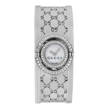 Exclusive Gucci Stainless Steel Diamond Twirl 112 Quartz Watch — Front View