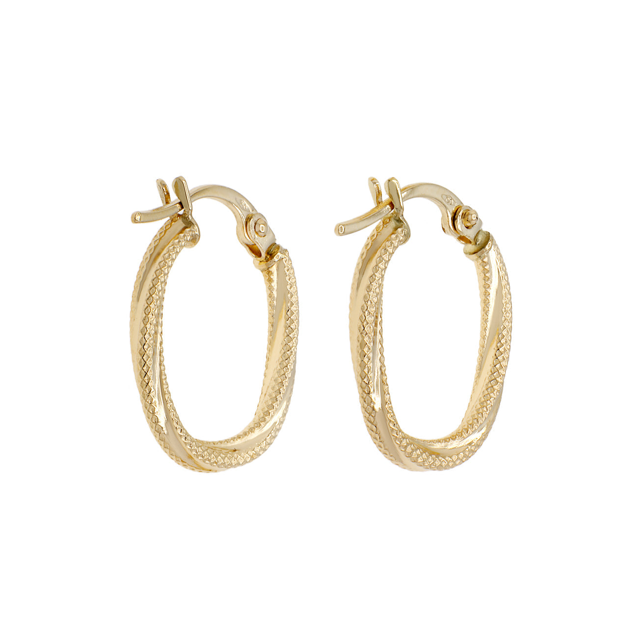 Exclusive 18K Yellow Gold Twist Hoop Earrings — Side View
