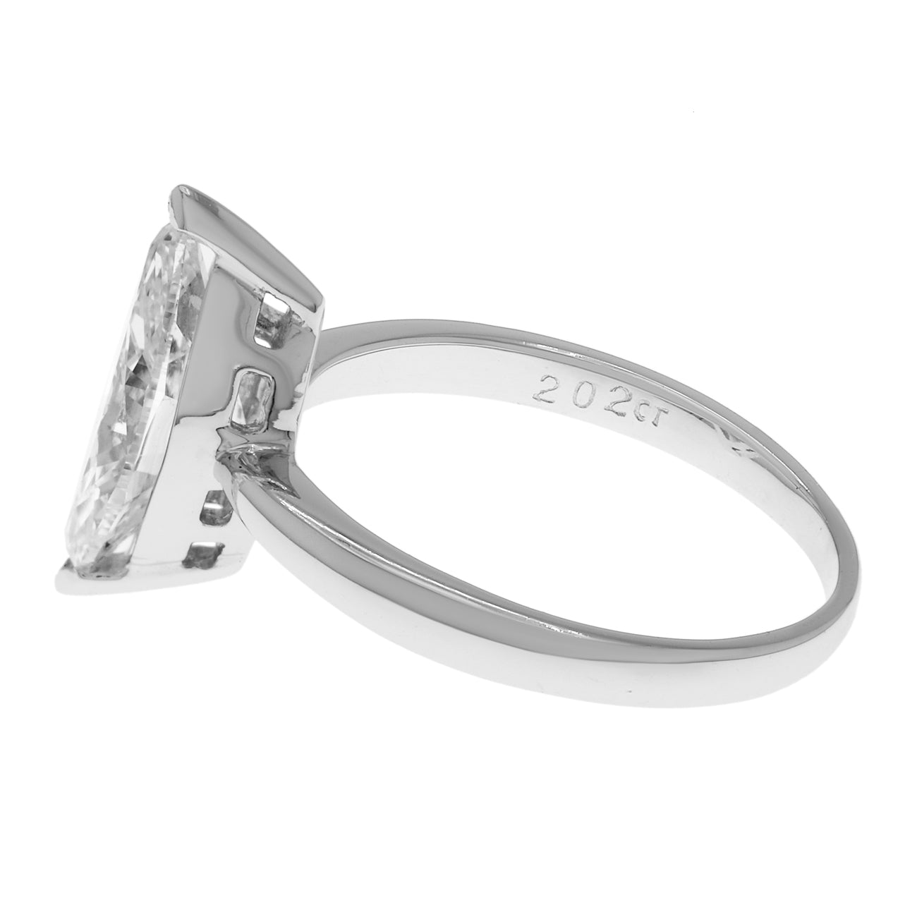 Exclusive 18K White Gold 2.02 Carat Marquise Diamond Ring — 3.25 — Side View