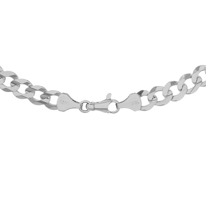 Exclusive 10K White Gold Curb Link Chain — Side View