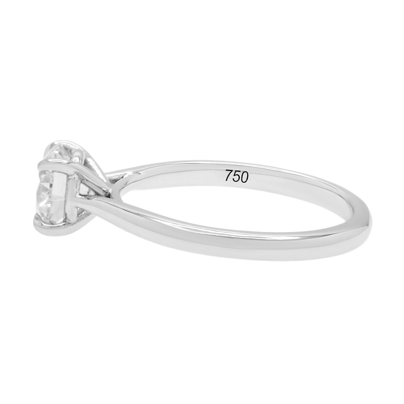 Exclusive 18K White Gold 1.02 Carat Diamond Solitaire Ring — 3.5 — Side View