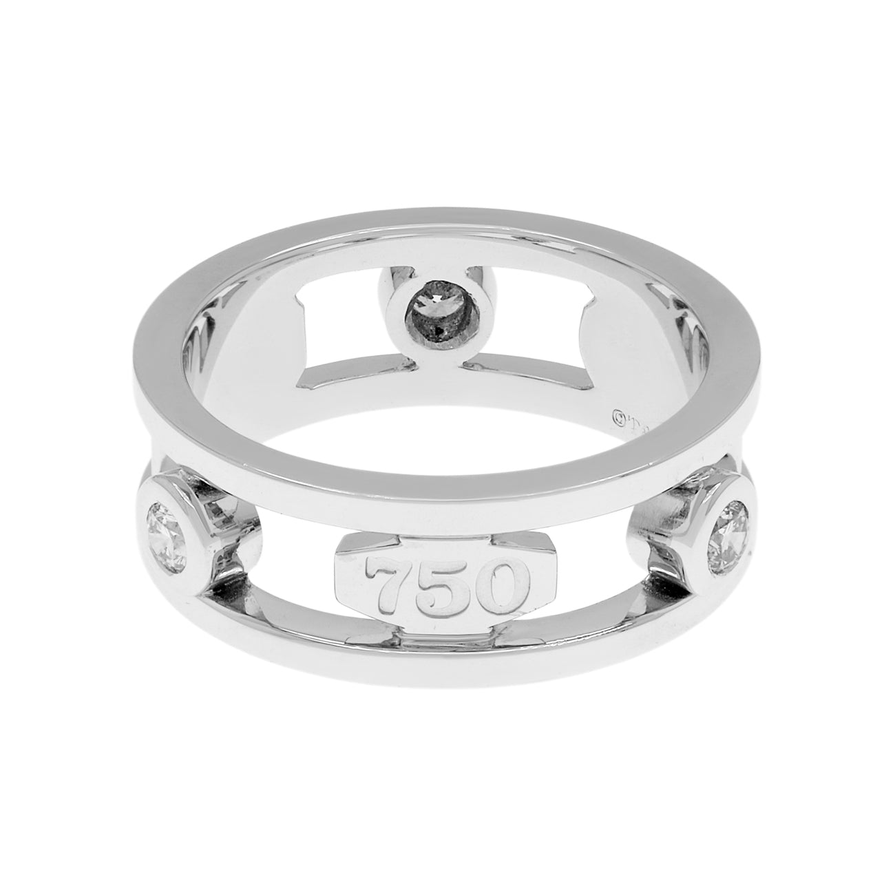 Exclusive Tiffany & Co. 18K White Gold Diamond 1837 Element Ring — Back View
