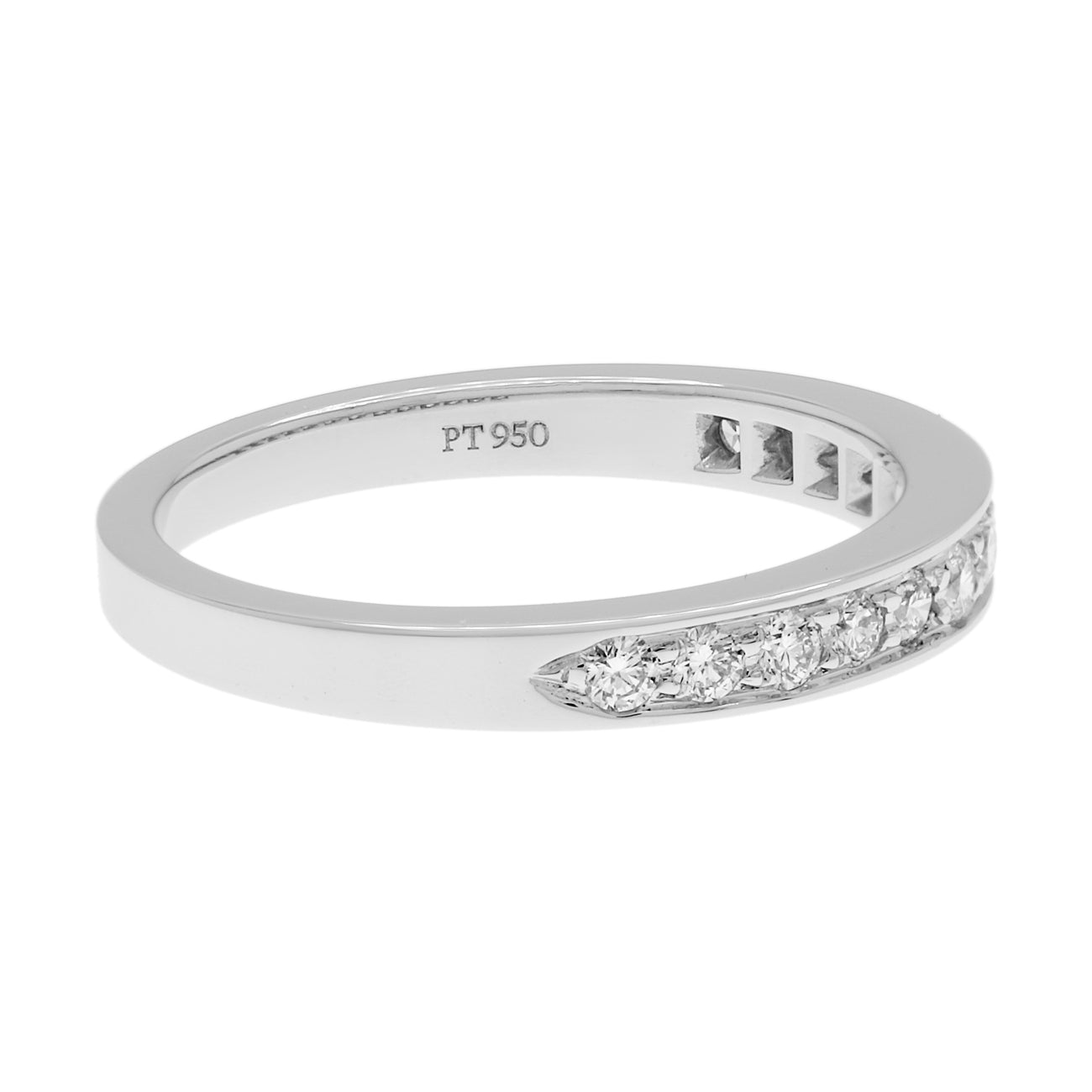Exclusive Tiffany & Co. Platinum Diamond Legacy Half Eternity Band — Back View