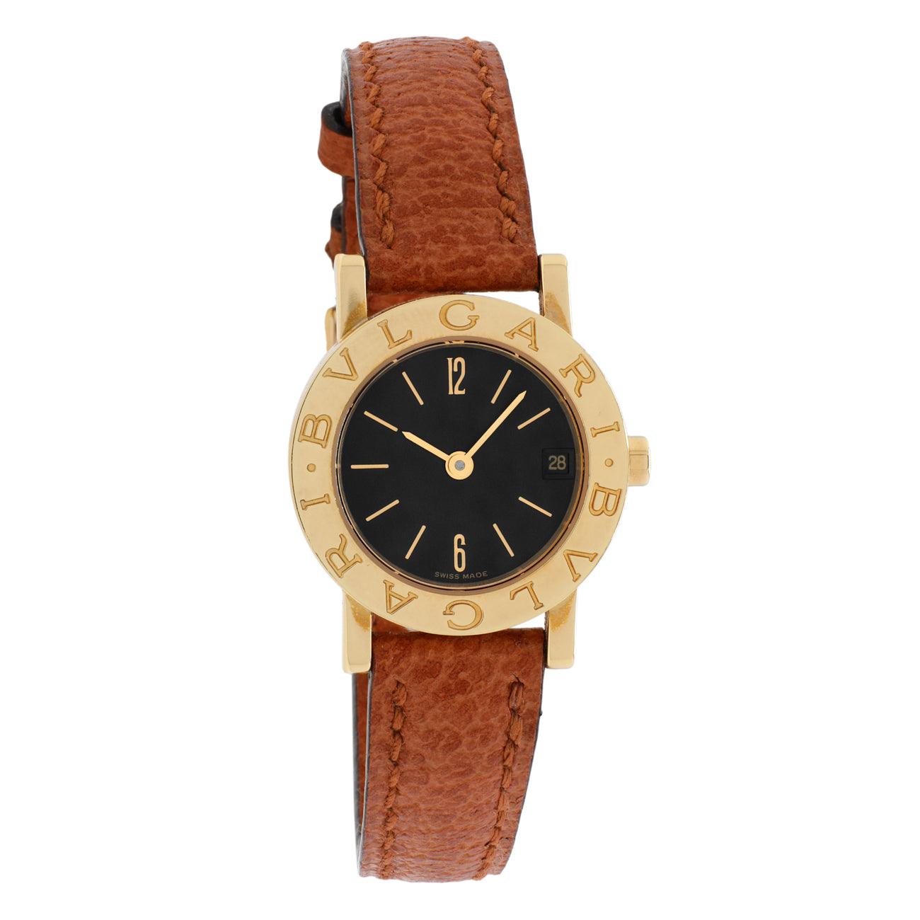 Exclusive Bulgari 18K Yellow Gold 23mm Quartz Watch BB 23 GL — Front View