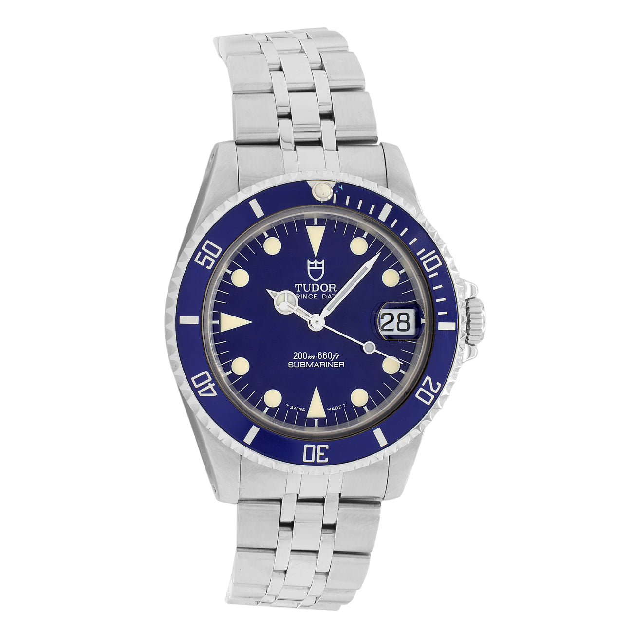 Exclusive Tudor Stainless Steel Prince Date Submariner 75190 — Front View
