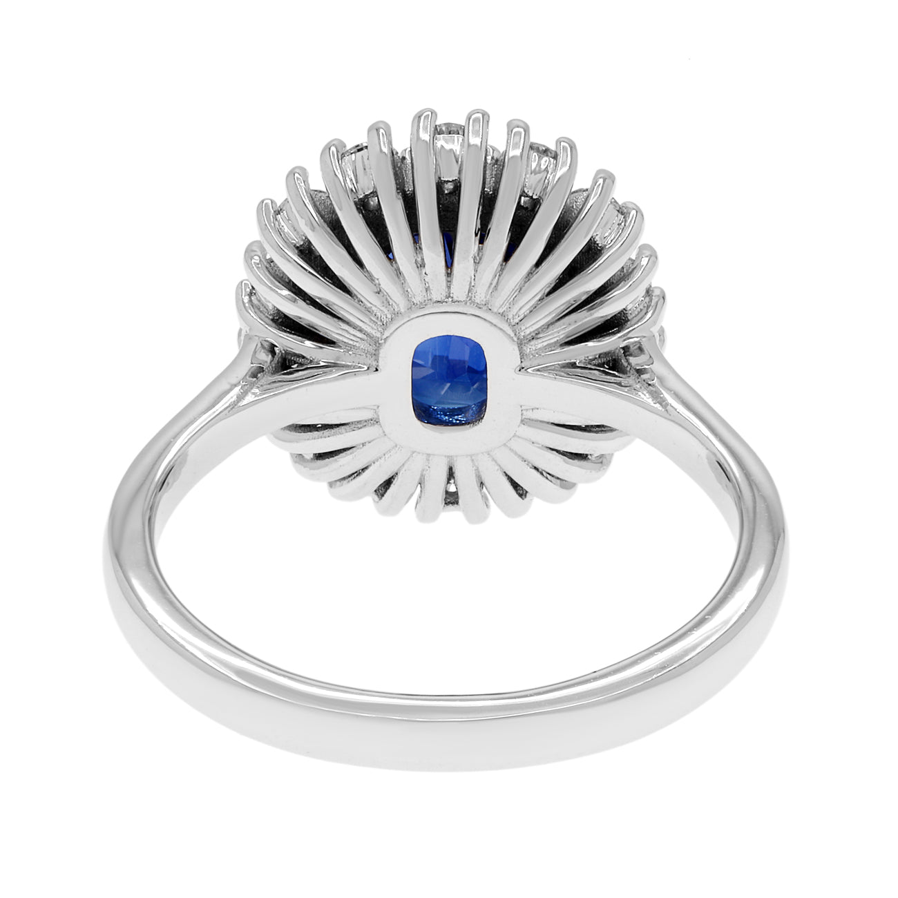 Exclusive 18K White Gold 2.97 Carat Sapphire Ring — 4.5 — Side View