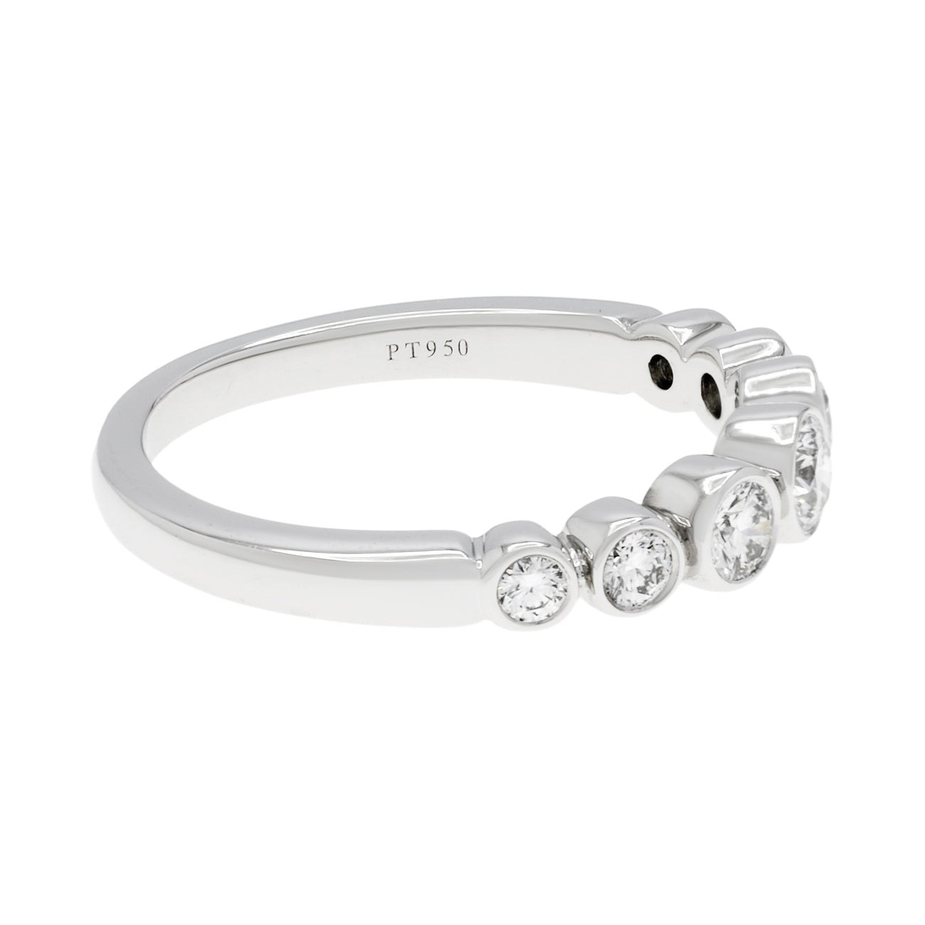 Exclusive Tiffany & Co. Platinum Diamond Graduated Jazz Ring — Back View