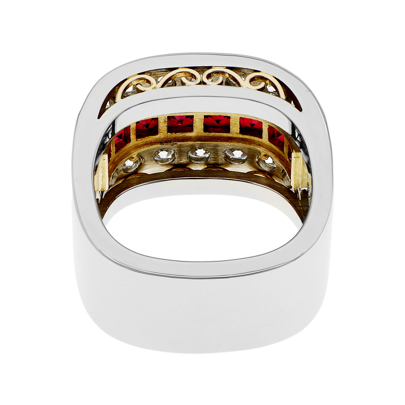 Exclusive 19K Montecristo 1.68 Carat Ruby Diamond Band Ring — Back View
