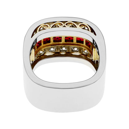 Exclusive 19K Montecristo 1.68 Carat Ruby Diamond Band Ring — Back View