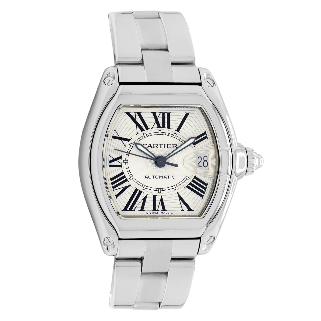 Exclusive Cartier Stainless Steel Roadster W62025V3 2510 — Front View