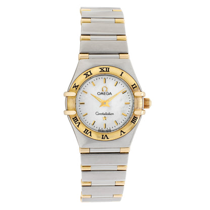 Exclusive Omega Stainless Steel 18K Yellow Gold Constellation Quartz 1362.70.00 — Front View