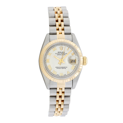 Exclusive Rolex 18K Yellow Gold Stainless Steel Ladies Datejust 69173 — Front View