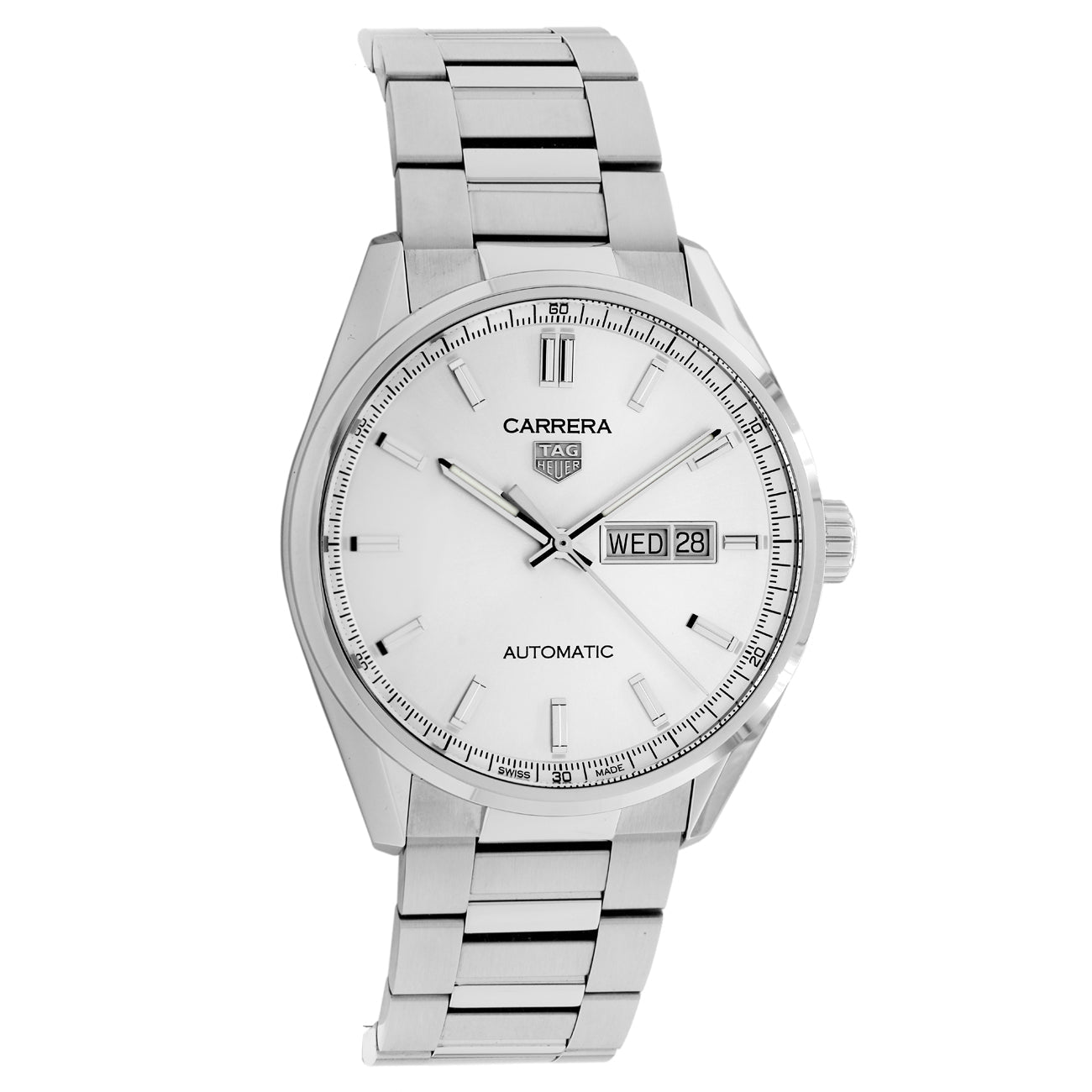Exclusive Tag Heuer Stainless Steel Carrera Day-Date WBN2011 — Front View