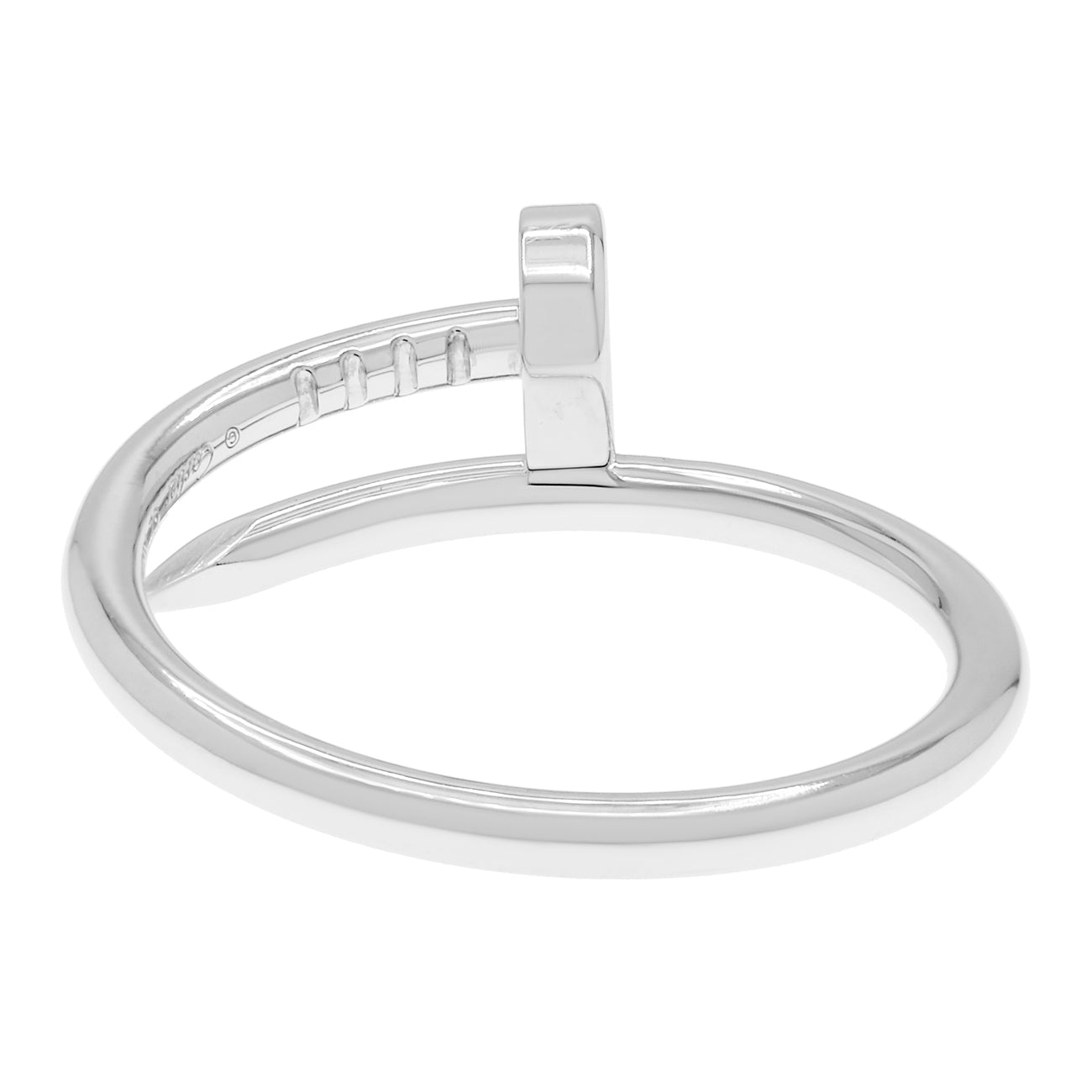 Exclusive Cartier 18K White Gold Small Juste Un Clou Ring — Back View