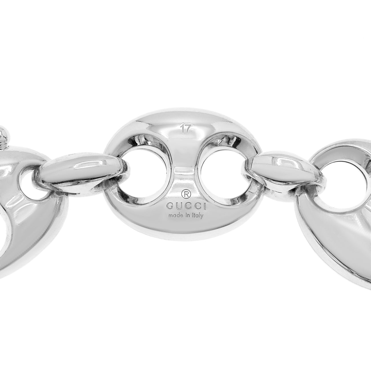 Exclusive Gucci Sterling Silver Marina Link Bracelet — Back View