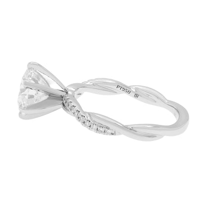 Exclusive Platinum 1.57 Carat Solitaire Diamond Ring — 3.5 — Side View