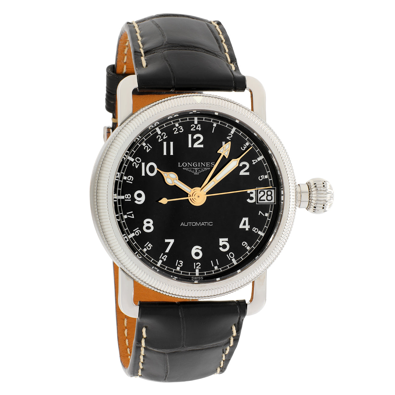 Exclusive Longines Stainless Steel Heritage Avigation L2.778.4.53.2 — Front View