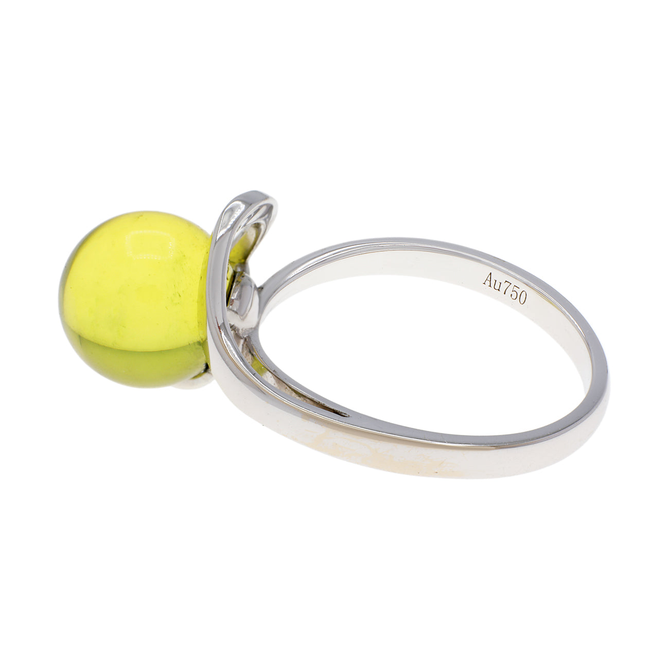Exclusive 18K White Gold 1.84 Carat Spherical Citrine Ring — 3.5 — Back View