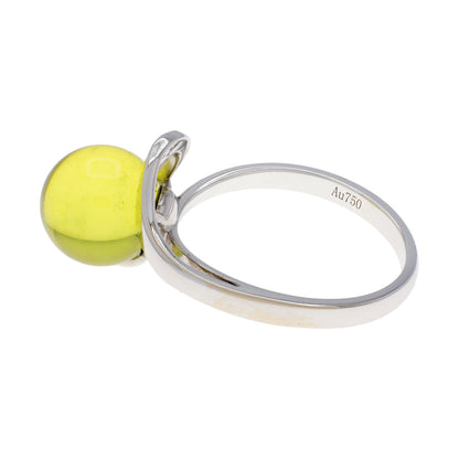 Exclusive 18K White Gold 1.84 Carat Spherical Citrine Ring — 3.5 — Back View
