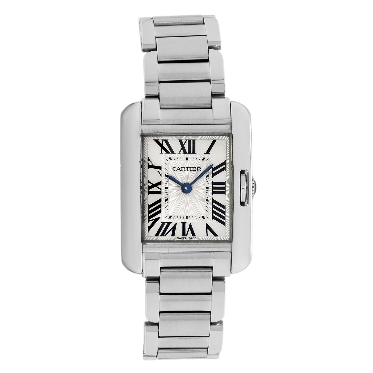Exclusive Cartier Stainless Steel Tank Anglaise W5310022 — Front View
