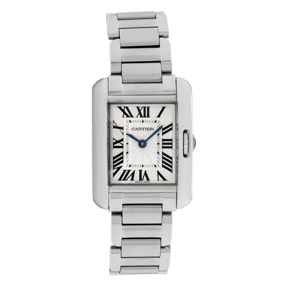 Exclusive Cartier Stainless Steel Tank Anglaise W5310022 — Front View