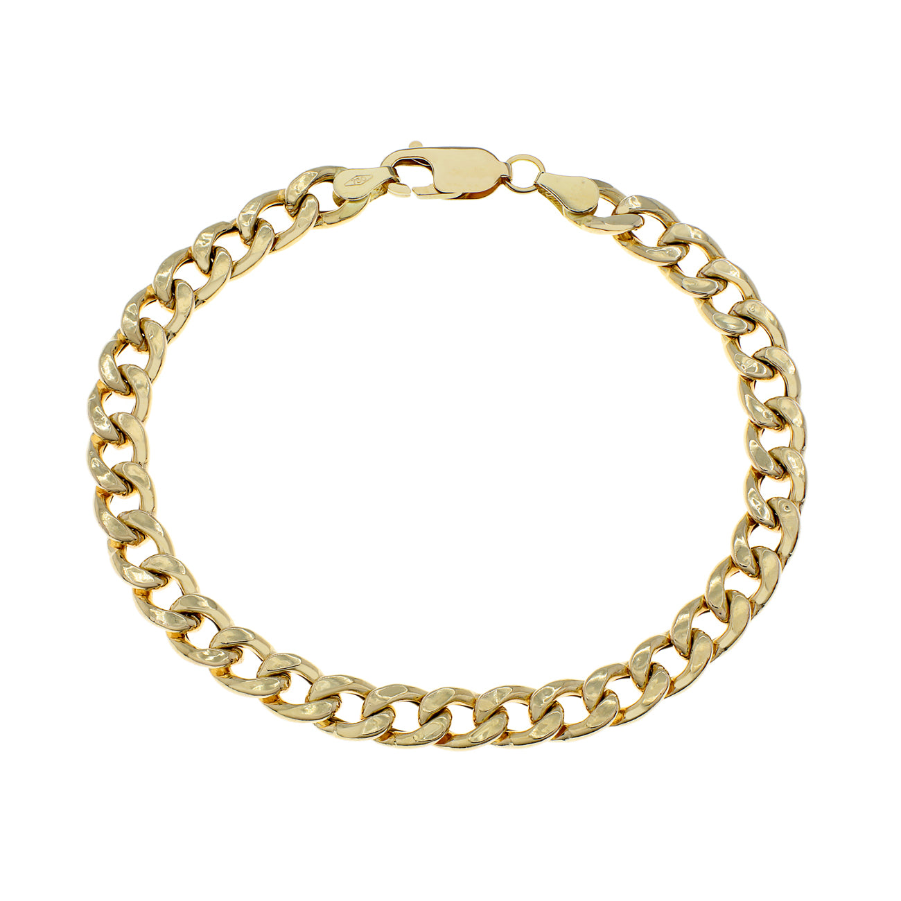Exclusive 18K Yellow Gold Curb Link Bracelet — Front View
