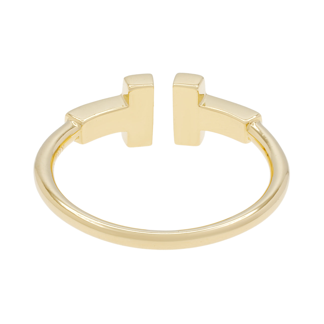Exclusive Tiffany & Co. 18K Yellow Gold Diamond T Wire Ring — Back View