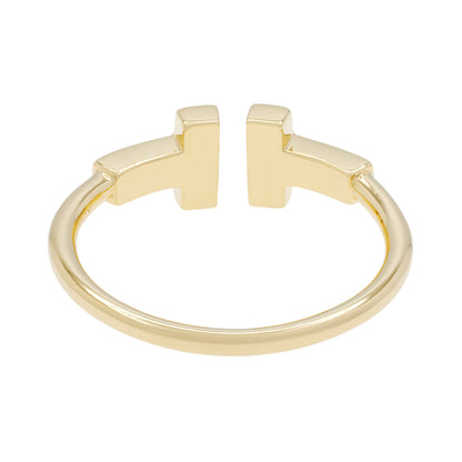 Exclusive Tiffany & Co. 18K Yellow Gold Diamond T Wire Ring — Back View