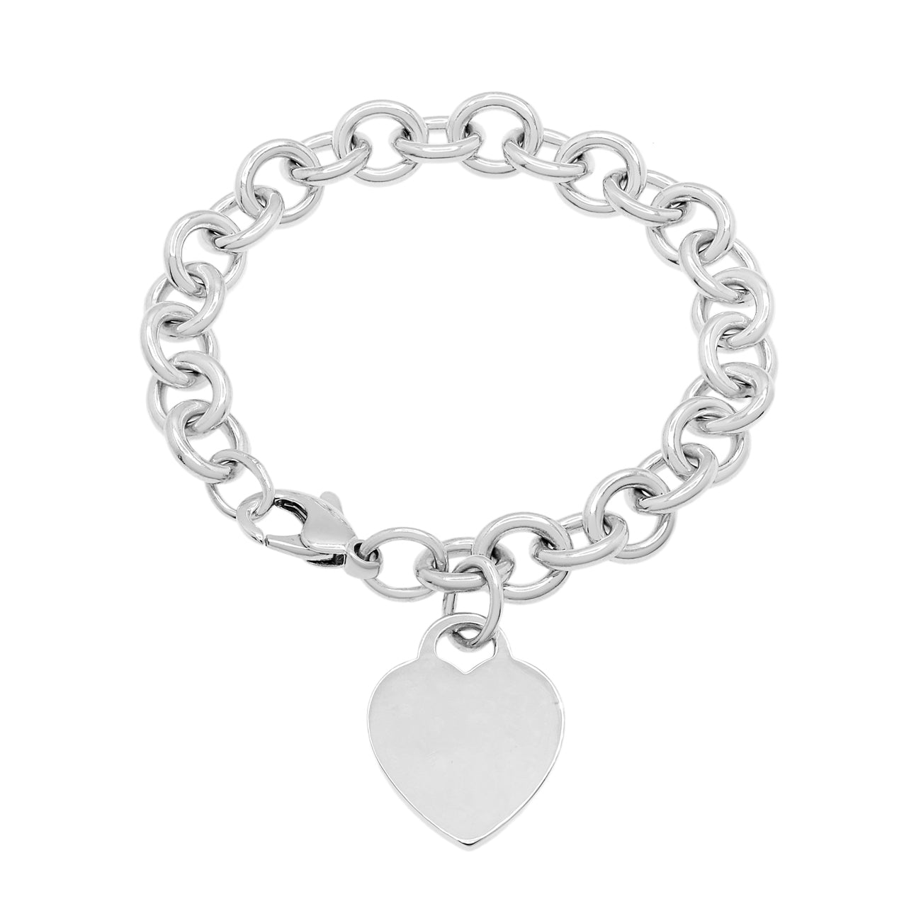 Exclusive Tiffany & Co. Sterling Silver Heart Tag Bracelet — Side View
