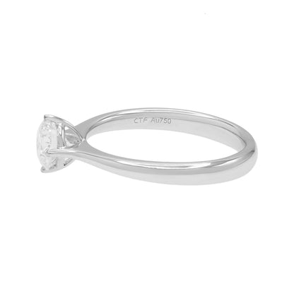 Exclusive 18K White Gold 0.62 Carat Solitaire Diamond Ring — 4.5 — Back View