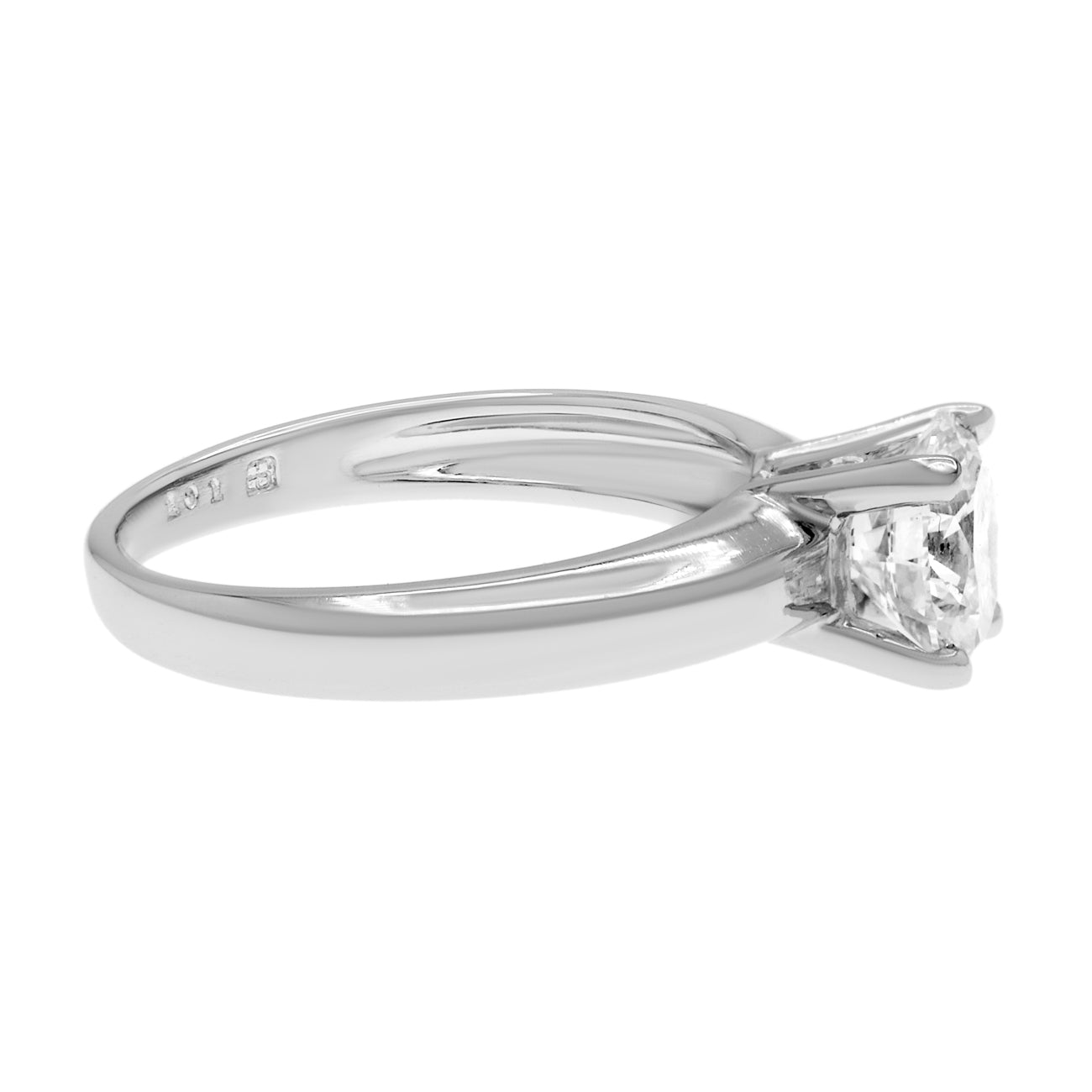 Exclusive Platinum Solitaire 1.01 Carat Diamond Ring — 3 — Side View