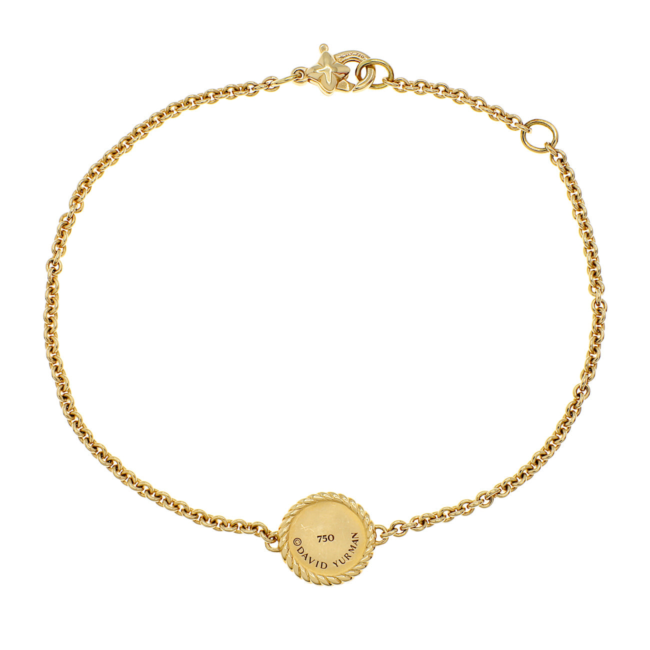 Exclusive David Yurman 18K Yellow Diamond Sapphire Evil Eye Bracelet — Side View