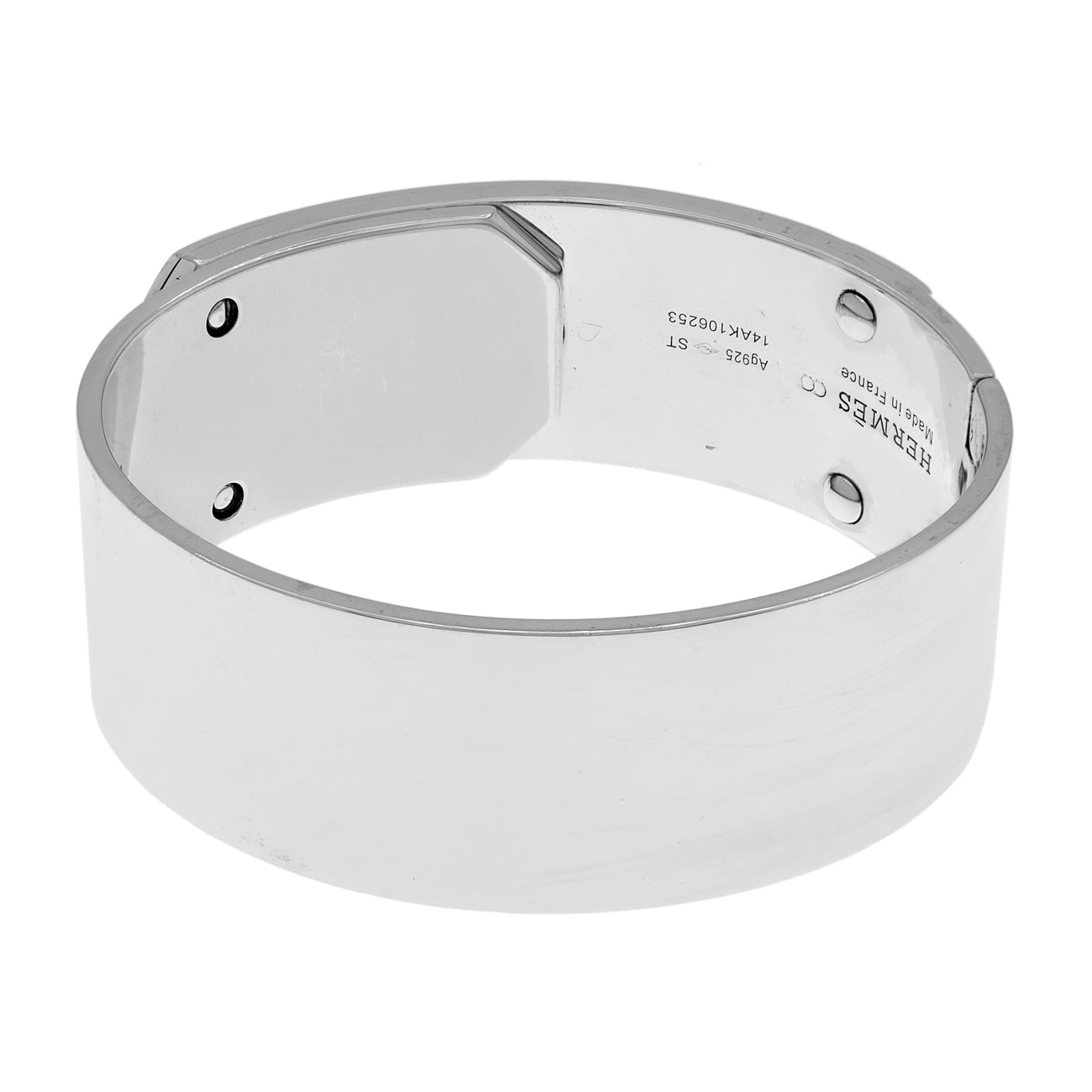 Exclusive Hermes Sterling Silver Kelly Bracelet MM — Side View