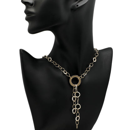 Exclusive 10K Yellow/White Gold Lariat Necklace — Back View
