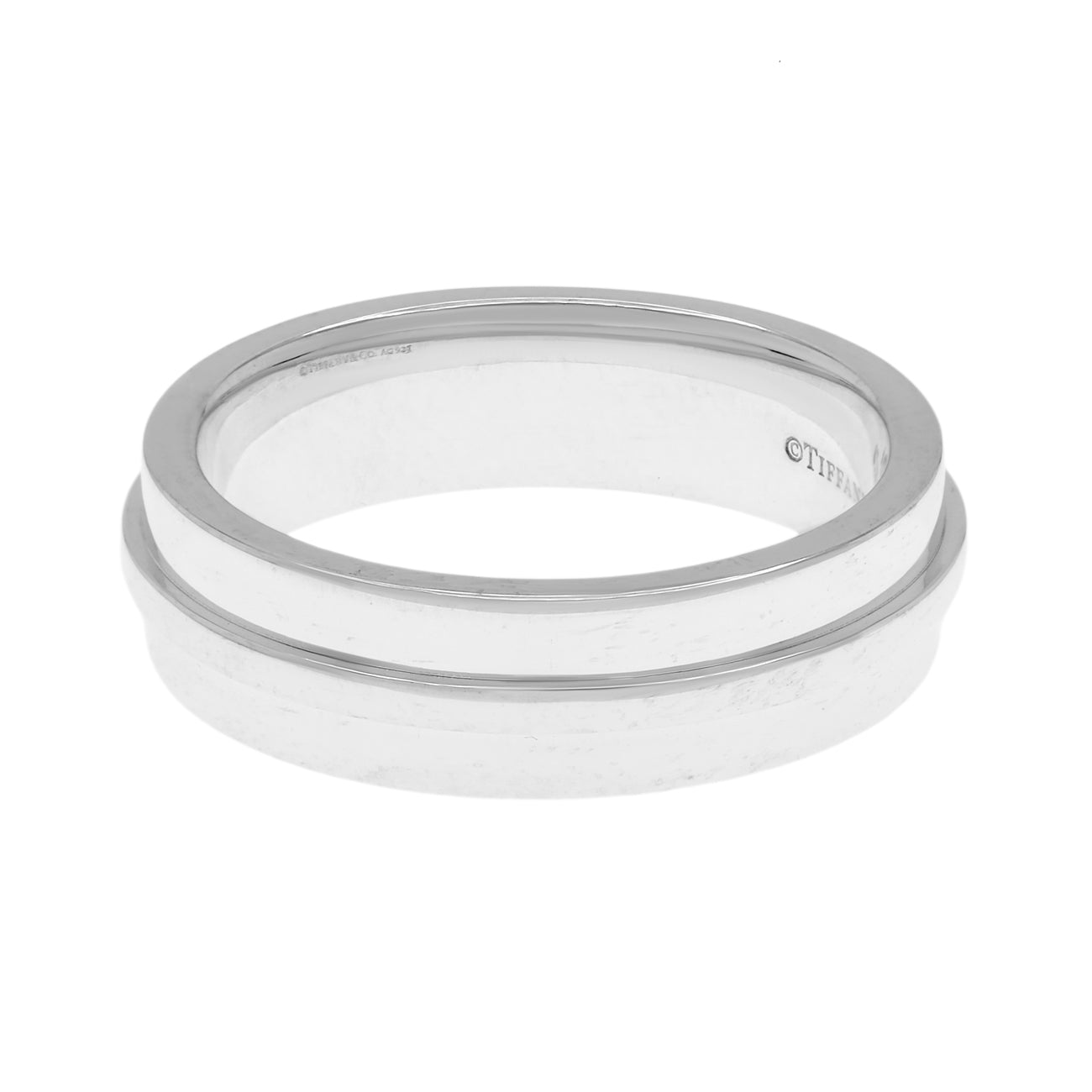 Exclusive Tiffany & Co. Sterling Silver T Band Ring — Back View