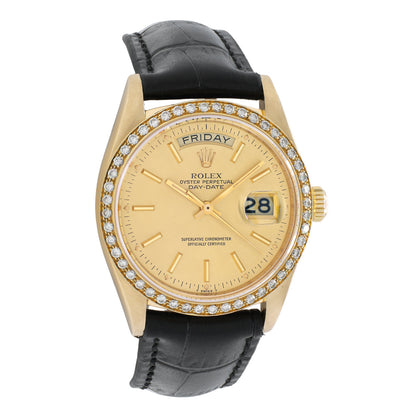 Exclusive Rolex 18K Yellow Gold Day-Date President 18038 — Front View