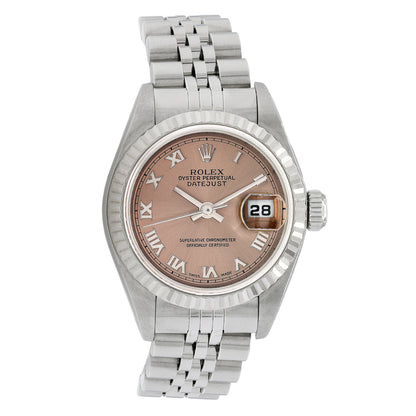 Exclusive Rolex Stainless Steel 18K White Gold Diamond Datejust 26 79174 — Front View